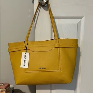 NWT Steve Madden Mustard Yellow Tote